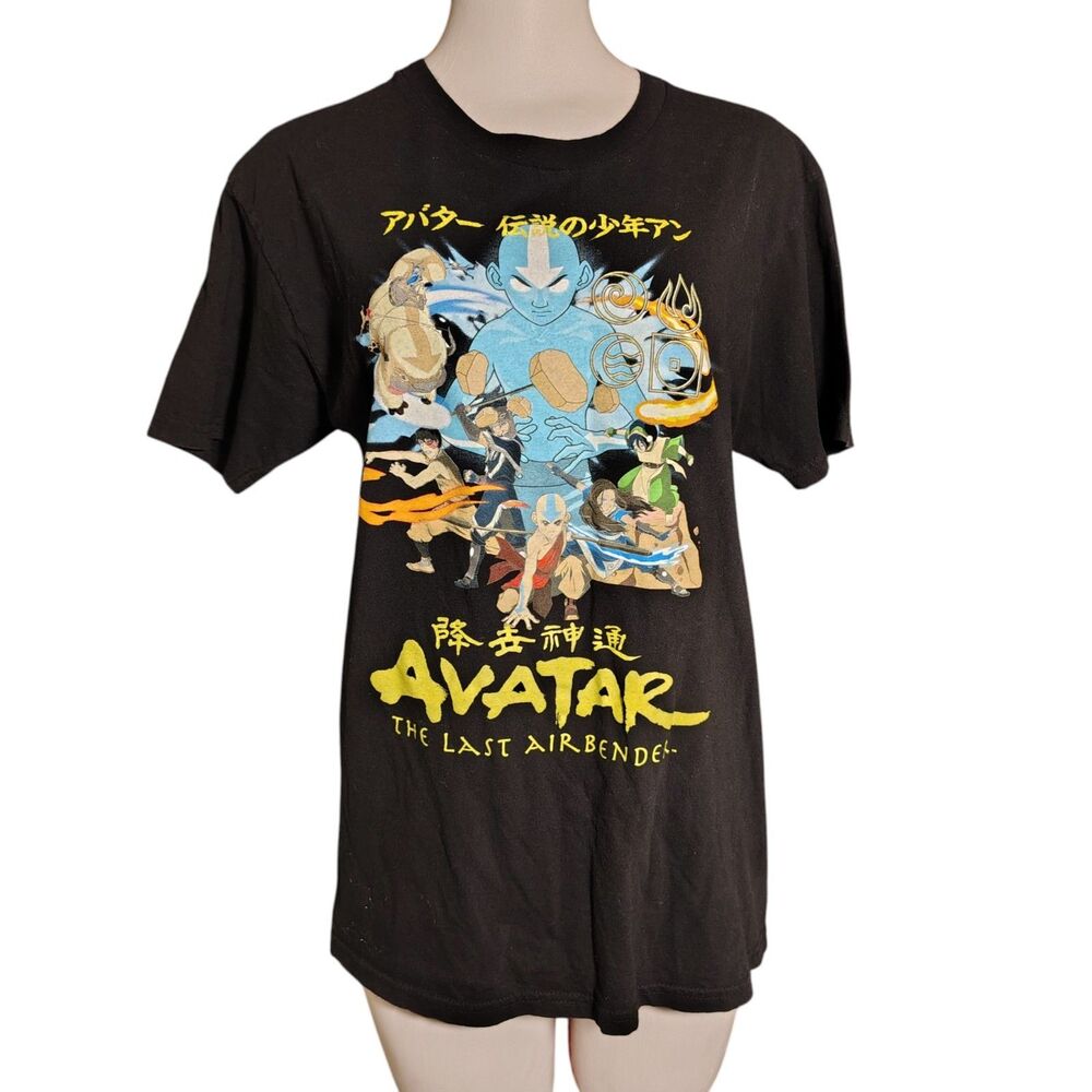 NICKELODEON Avatar The Last Airbender Aang Black Graphic T-Shirt Men's M 00053